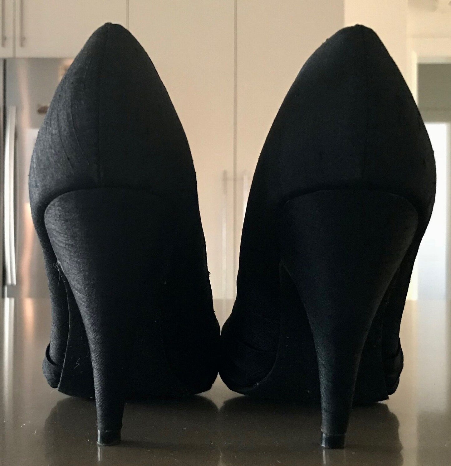 ROCKET DOG High Heel Pumps Black Fabric Upper Shoes Ladies Size 8.5M Stiletto