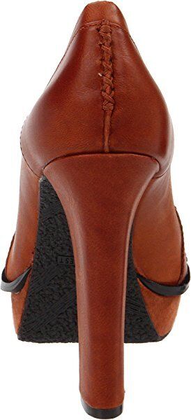 NINE WEST "Unmixed" Shoes Tan & Mustard Leather Loafer Style Pumps Size 5.5 NEW