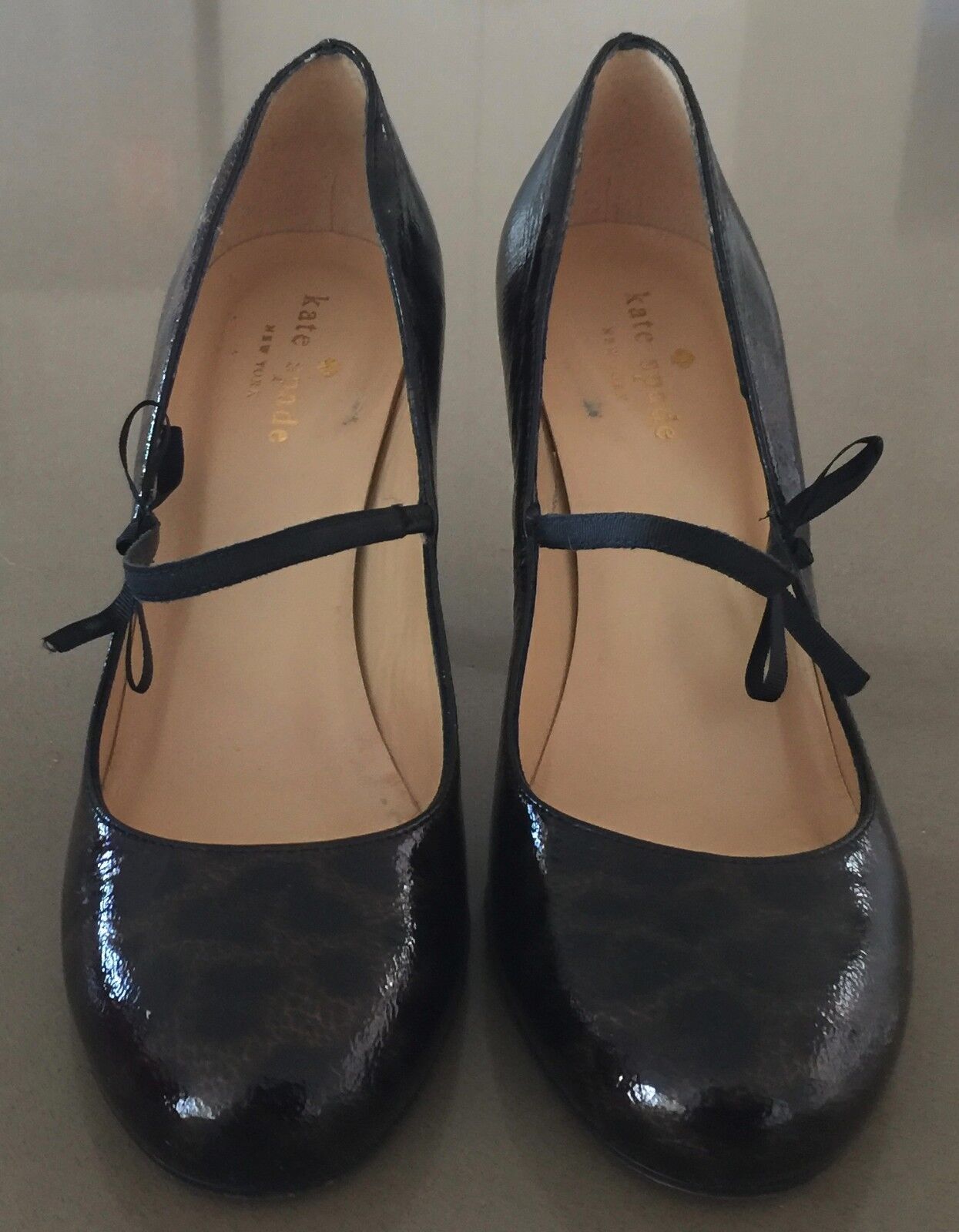 KATE SPADE NEW YORK "Lively" Dark Brown & Black Patent Leather Pumps Shoe Size7B