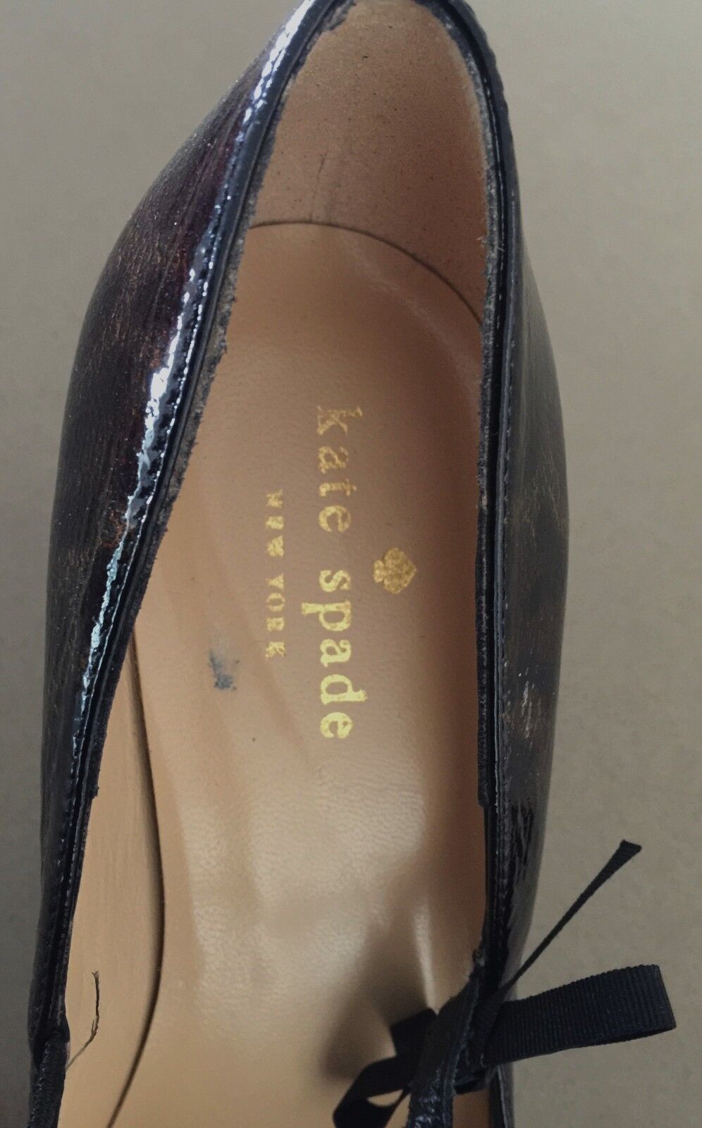 KATE SPADE NEW YORK "Lively" Dark Brown & Black Patent Leather Pumps Shoe Size7B