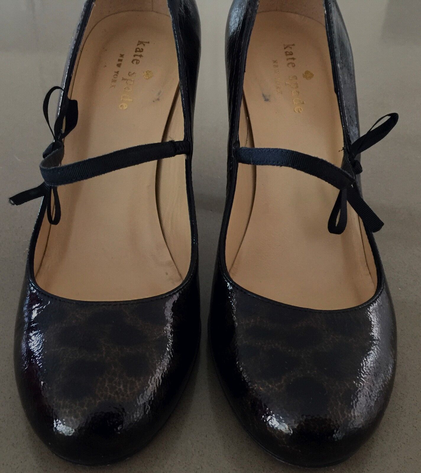 KATE SPADE NEW YORK "Lively" Dark Brown & Black Patent Leather Pumps Shoe Size7B