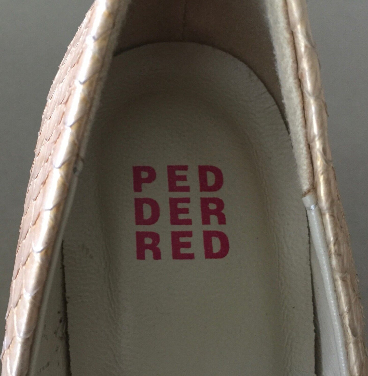 PEDDER RED Shoes Snakeskin Leather Stiletto Pumps Pale Gold Ladies Size 35 NEW