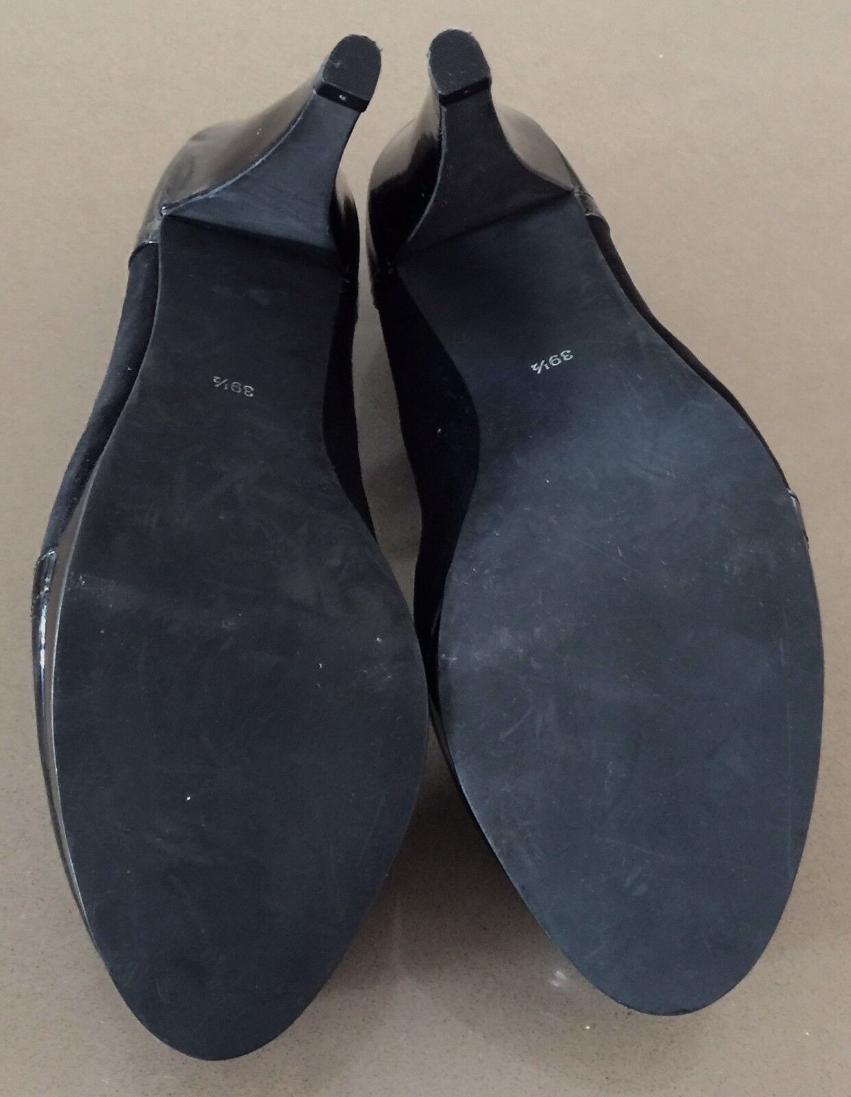 SHOES OF PREY Shoes Leather Mary Jane Brogue Pumps Black Suede Patent 39.5 NEW