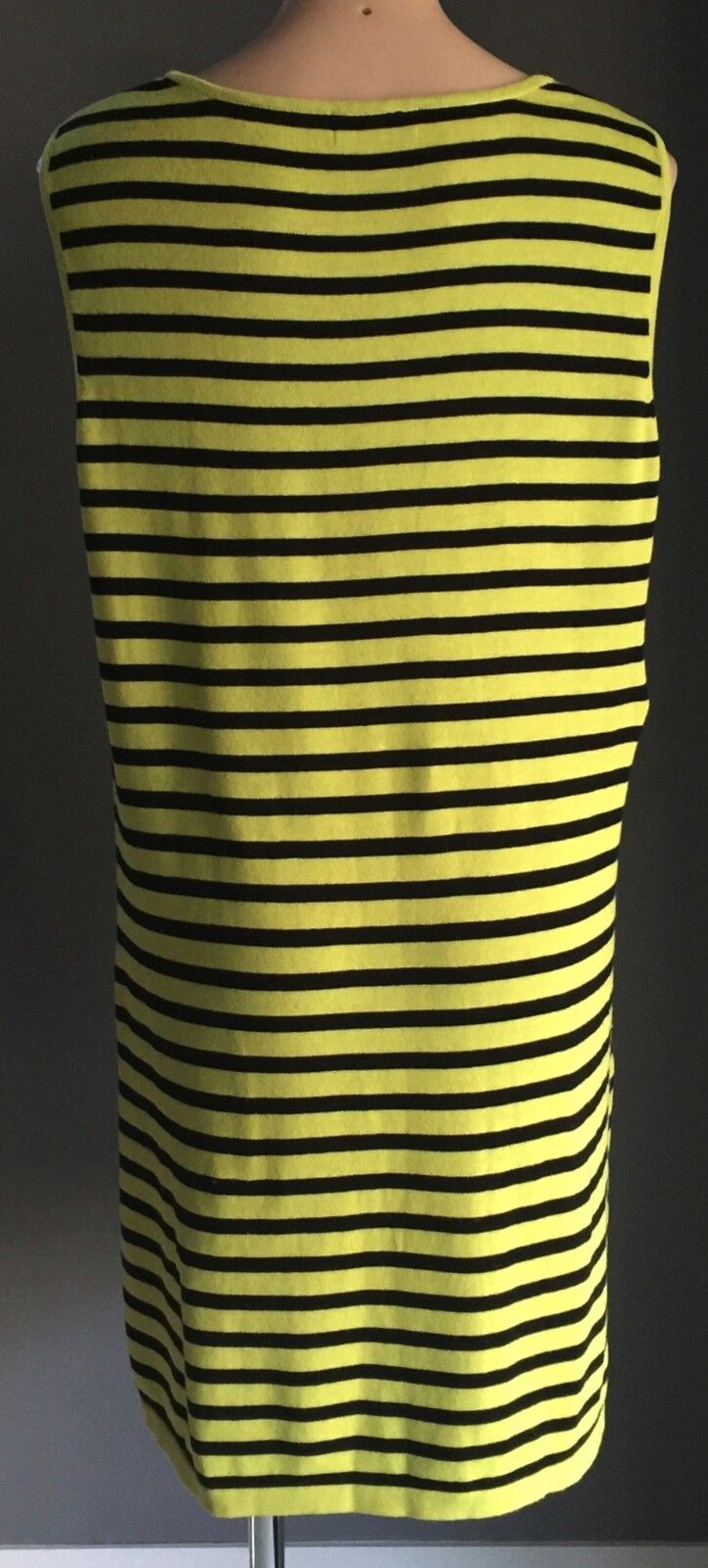RJ WEAR Tunic Dress Top Lime Green & Black Stripe Knit Plus Size XL 16 18 NEW