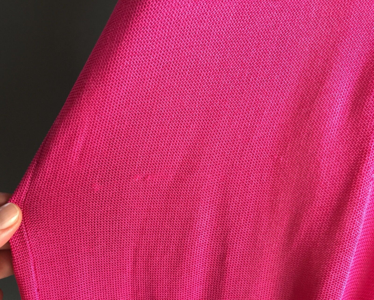 JENDI Hot Pink Dress Sleeveless Fine Knit Dip Hem Frock Size M 12 NEW