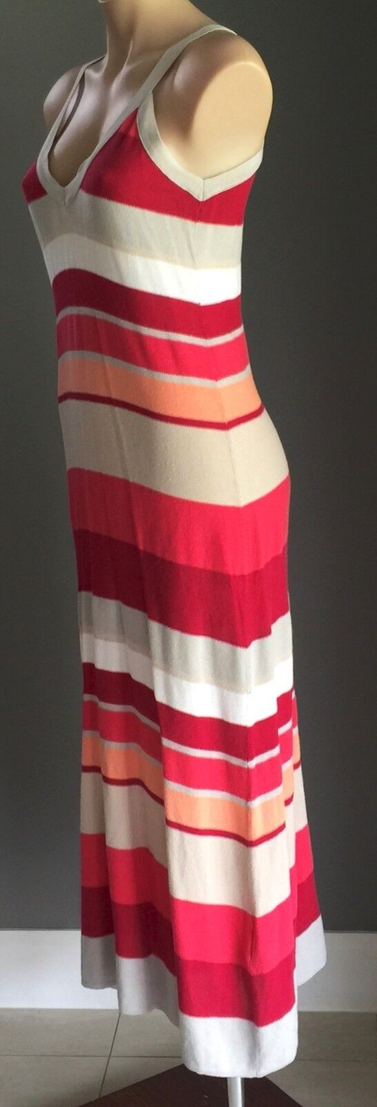 WITCHERY Maxi Dress Sleeveless Knit Size 14 12 Hippy Chic Colourful Stripe  Boho