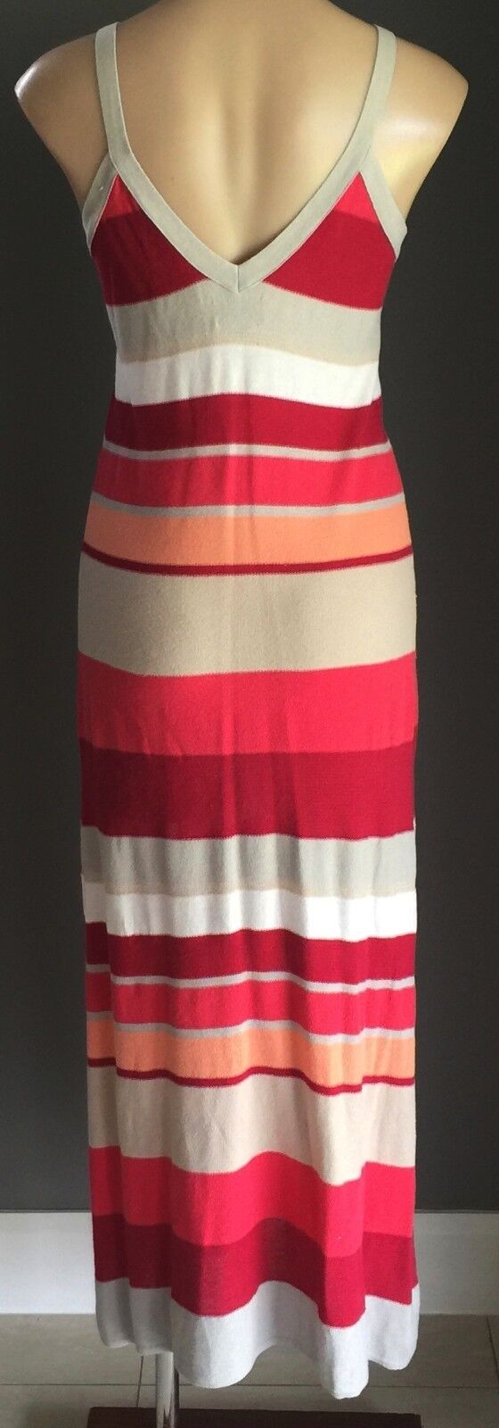 WITCHERY Maxi Dress Sleeveless Knit Size 14 12 Hippy Chic Colourful Stripe  Boho