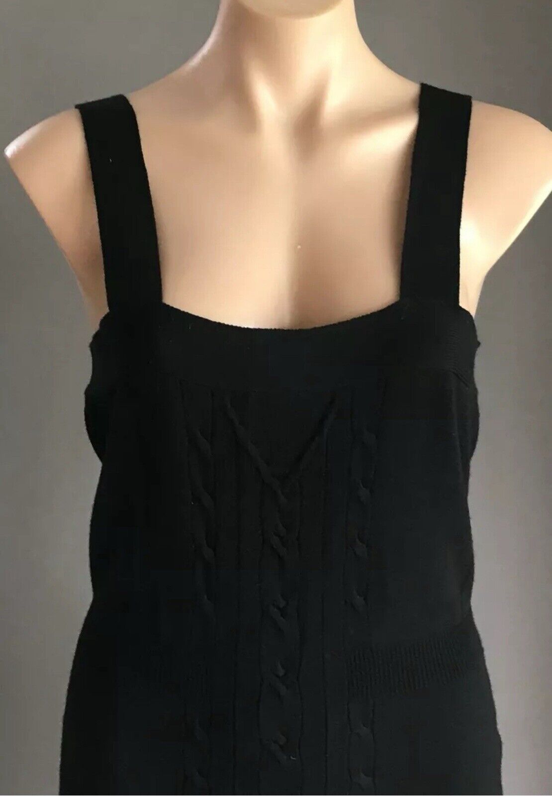 JIGSAW Midi Dress Black Stretch Knit Sleeveless Pleated Size US 3 AU 10