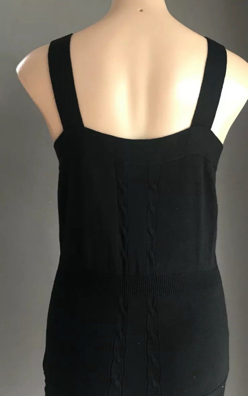 JIGSAW Midi Dress Black Stretch Knit Sleeveless Pleated Size US 3 AU 10