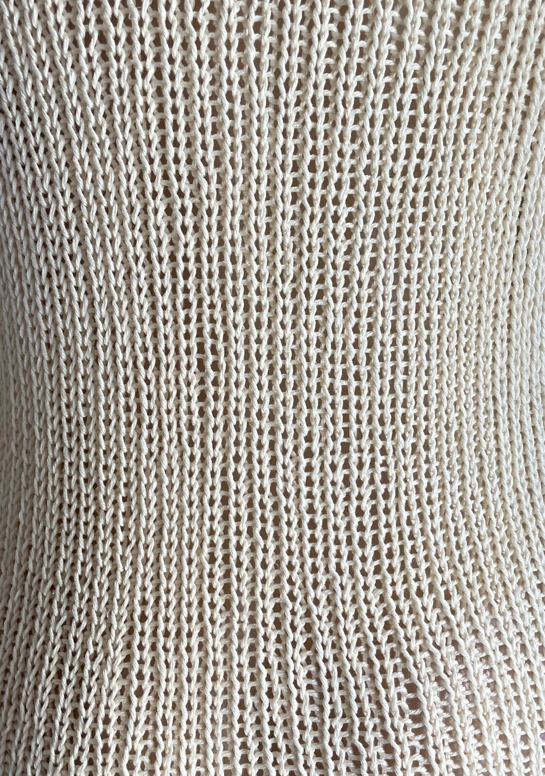 DANIELLE CHIEL Knit Dress Cream Hand  Long Sleeves Size 10 12 Luxury Brand Rare