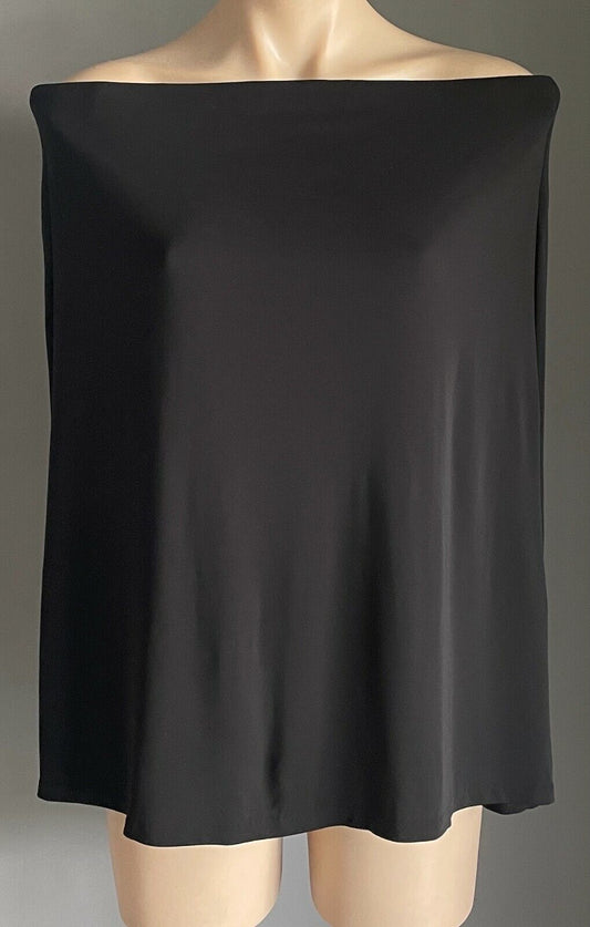 COUNTRY ROAD Top Black Off Shoulder Cape  Poncho T Shirt Size XS 10 New