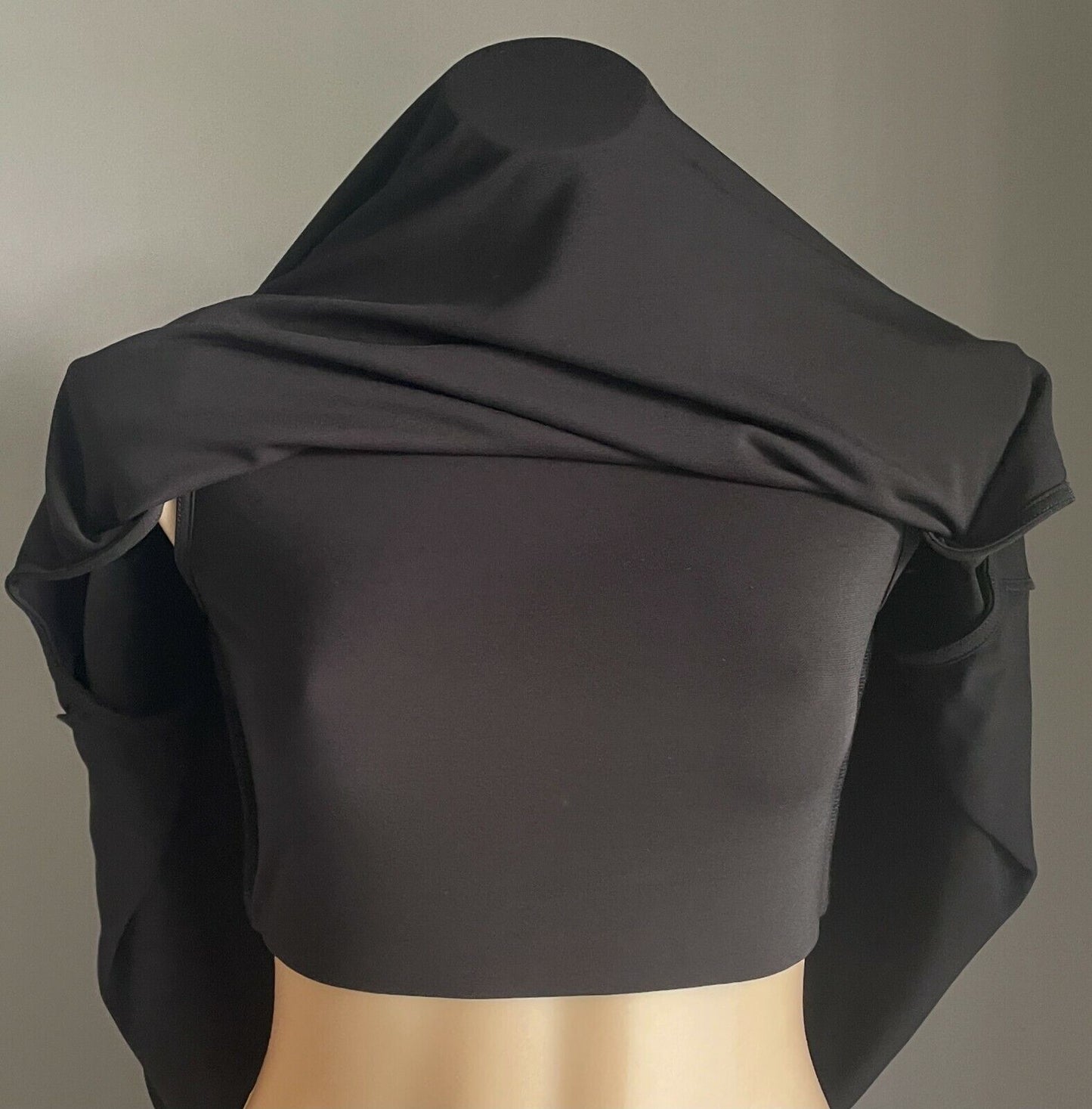 COUNTRY ROAD Top Black Off Shoulder Cape  Poncho T Shirt Size XS 10 New