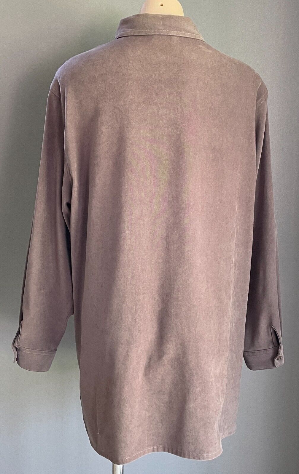 BLACK PEPPER Jacket Brown Suede Look Long Sleeve Button Front Over Shirt Size 18