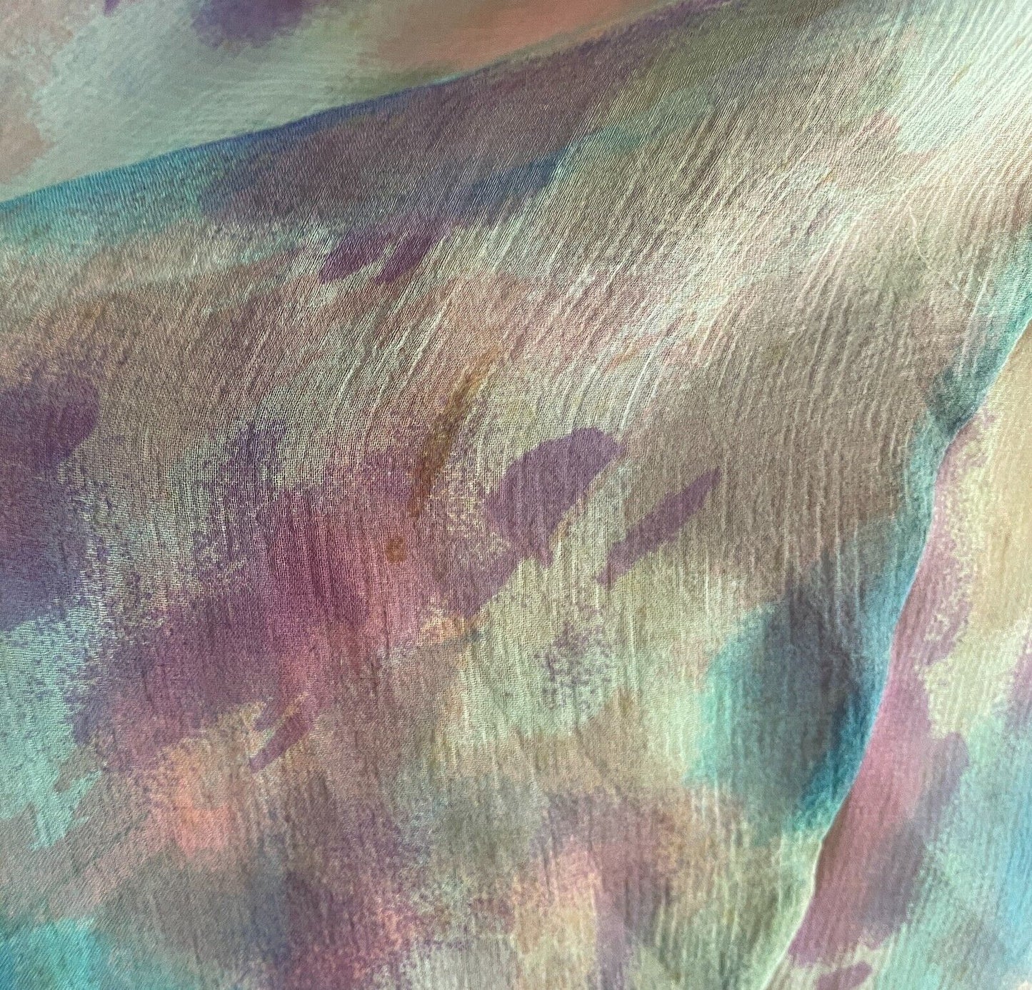 GAY NAFFINE Sheer Watercolour Long Sleeve Bolero Open Top Siz 12 1990s Adelaide