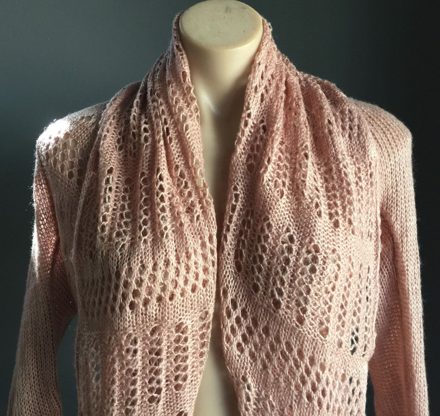 CROSSROADS Jacket Cardigan Salmon Pink Open Knit Shrug New Soft Size XS 10