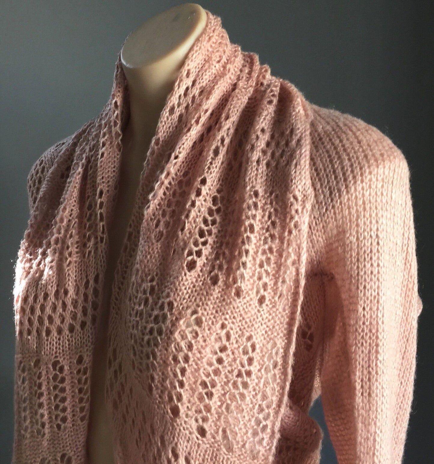 CROSSROADS Jacket Cardigan Salmon Pink Open Knit Shrug New Soft Size XS 10