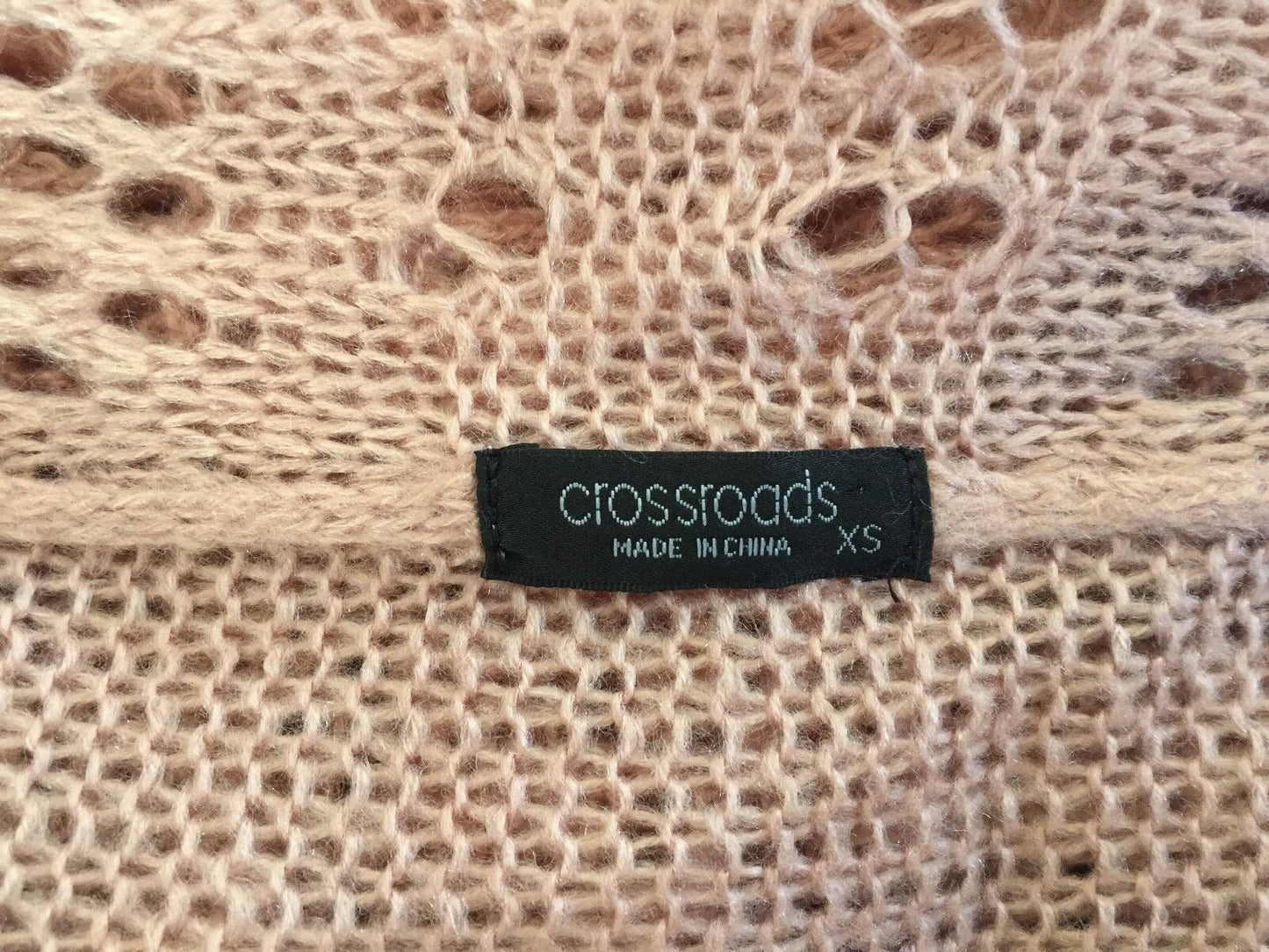 CROSSROADS Jacket Cardigan Salmon Pink Open Knit Shrug New Soft Size XS 10