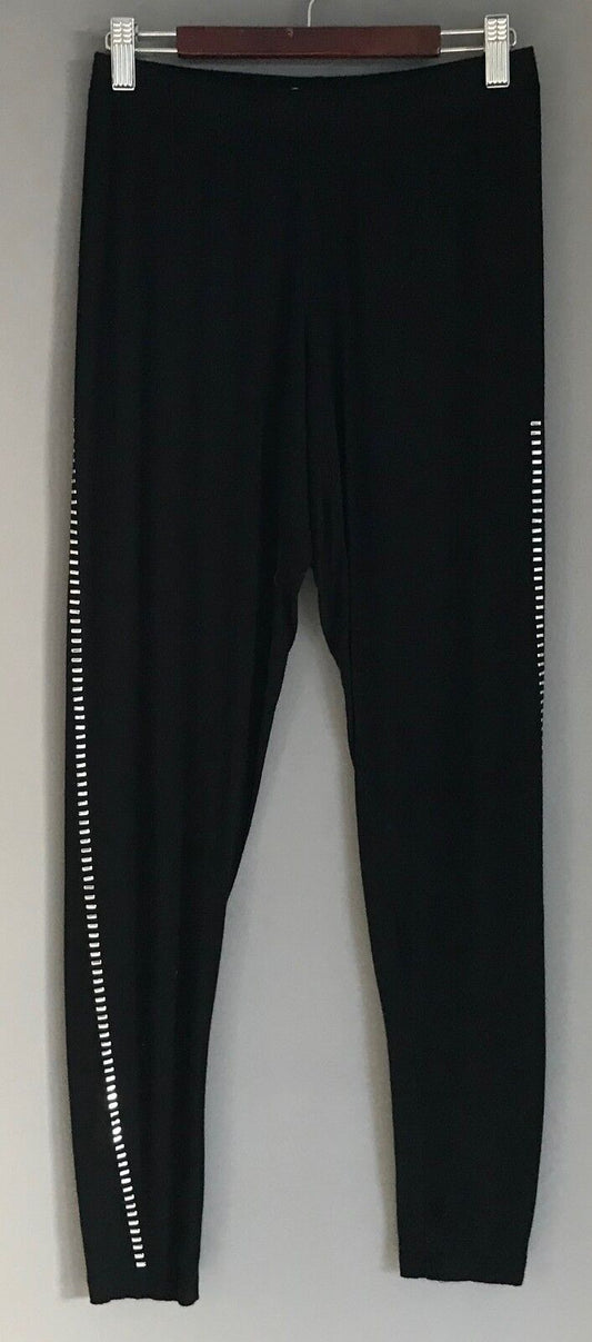 TARGET Leggings Black & Silver Trim Stretch Embellished Size 12
