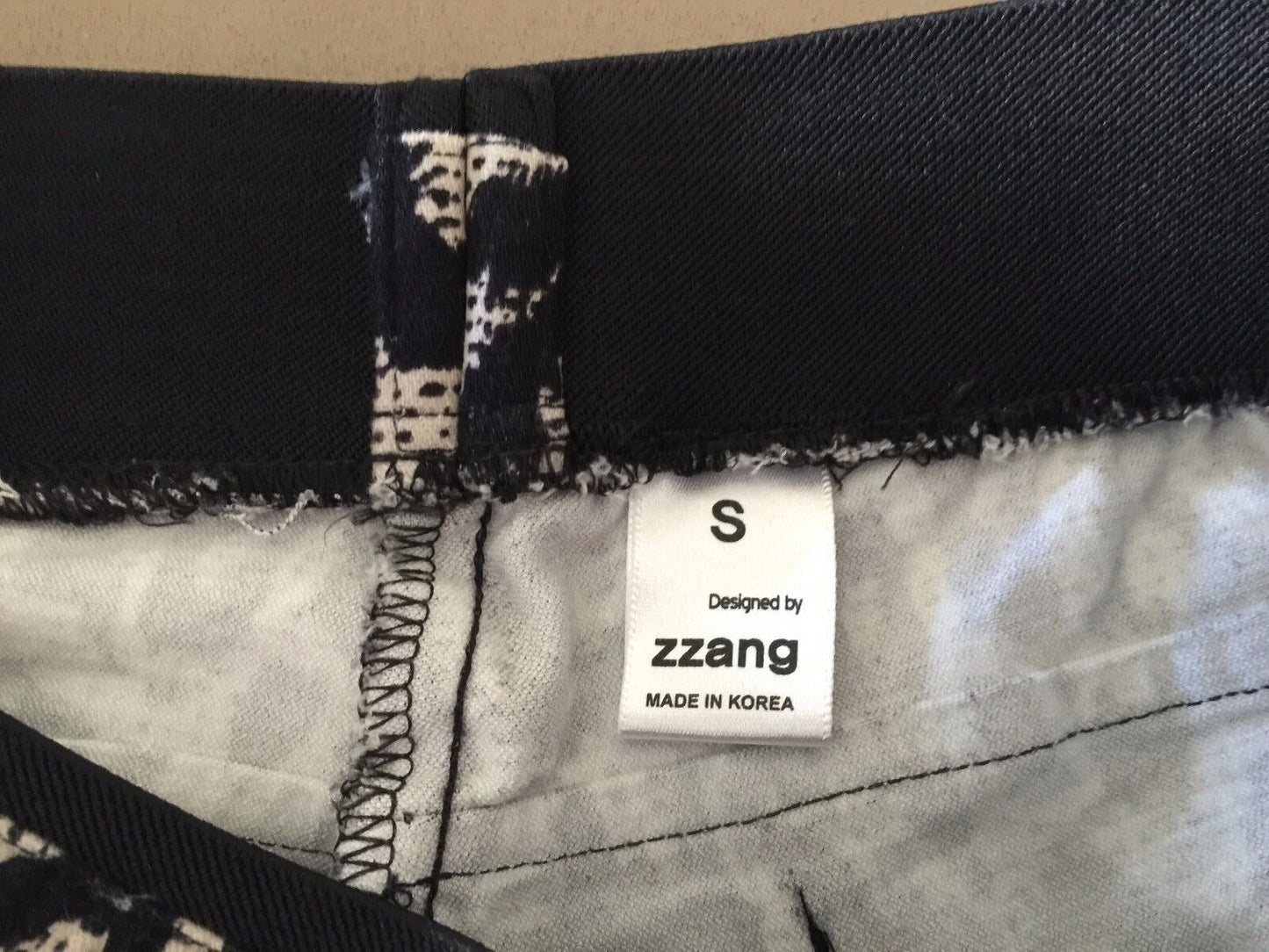ZZANG Black & Beige Leopard Animal Print Stretch Leggings Ladies Size S 8