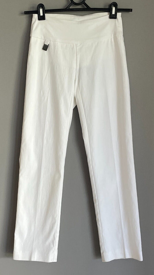 RAFFINALLA White Stretch Pull On Ankle Length Straight Leg Pants Size 0 AU 4 NEW