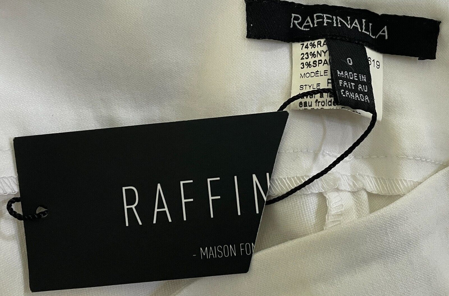 RAFFINALLA White Stretch Pull On Ankle Length Straight Leg Pants Size 0 AU 4 NEW