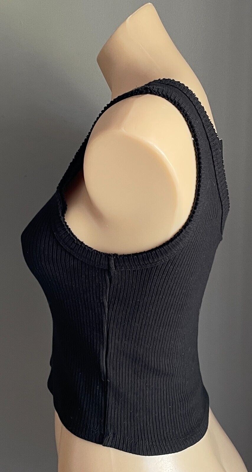 GLASSONS Top Black Stretch Ribbed One Shoulder Size M 10 NEW
