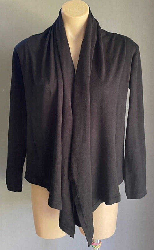 GLASSONS Black Waterfall Cardigan Knit Jacket Long Sleeve Size 10 Versatile NEW