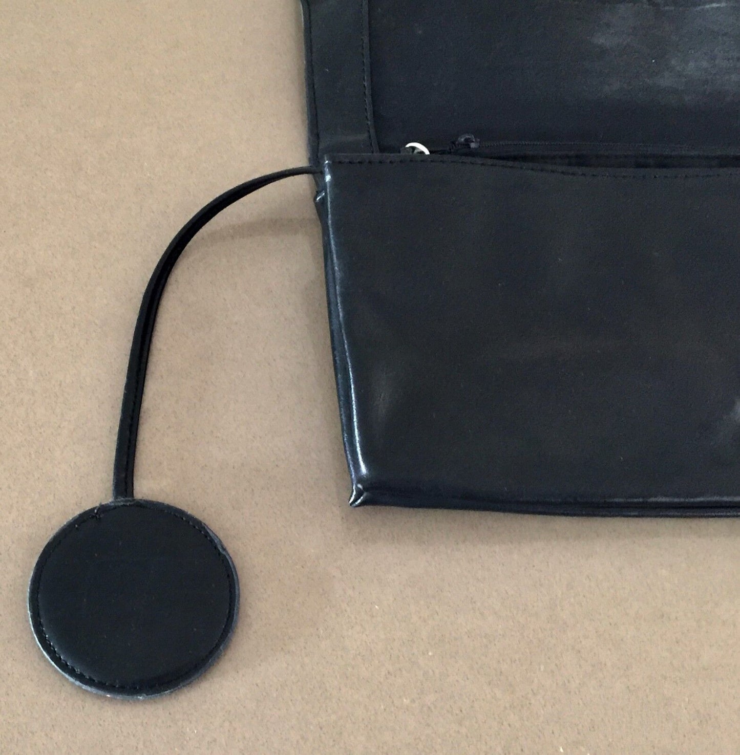 Shoulder Bag GIOVANNA Black & Silver Faux Suede Leather Envelope Clutch Vintage