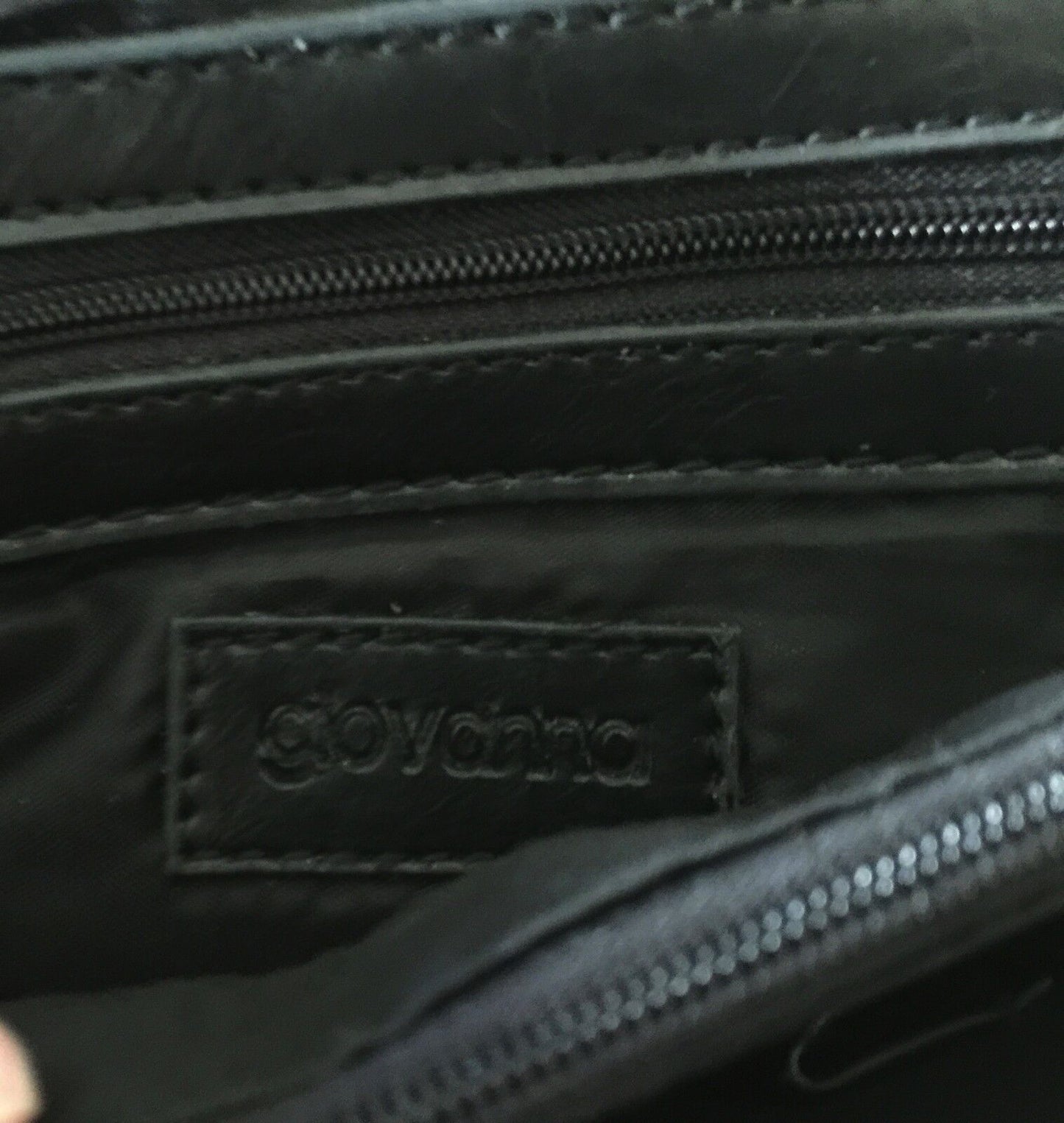 Shoulder Bag GIOVANNA Black & Silver Faux Suede Leather Envelope Clutch Vintage