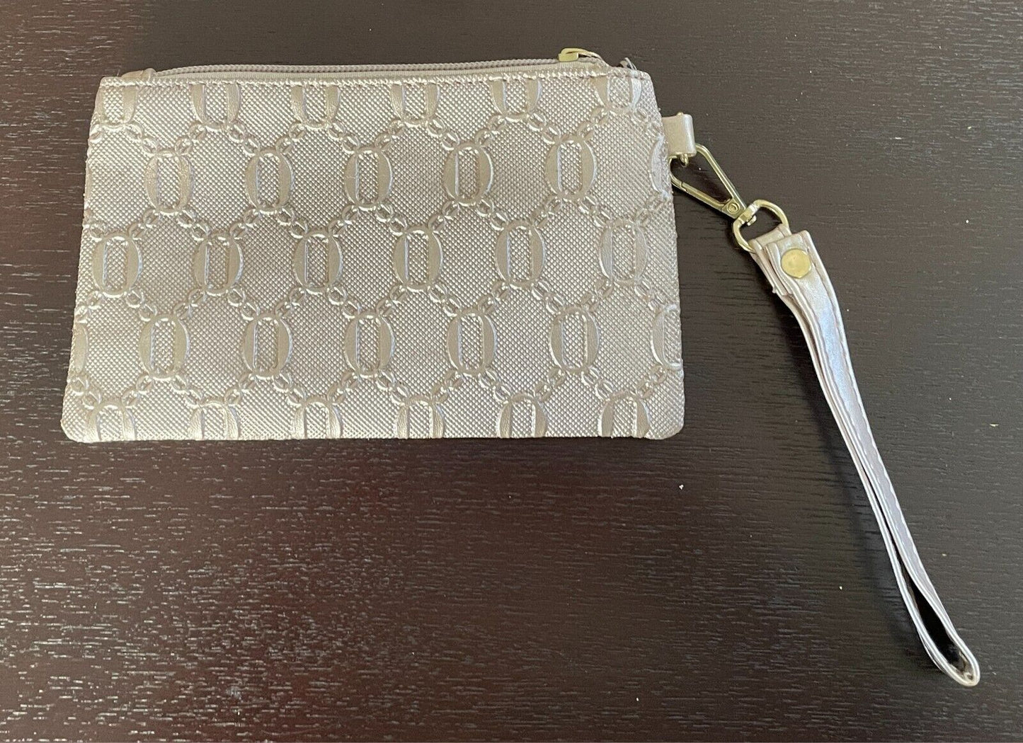 Champagne Pink Purse/Wristlet/Wallet/Small Clutch Bag Embossed PVC