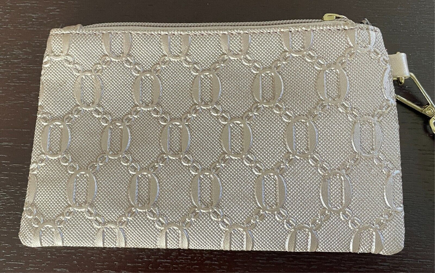 Champagne Pink Purse/Wristlet/Wallet/Small Clutch Bag Embossed PVC