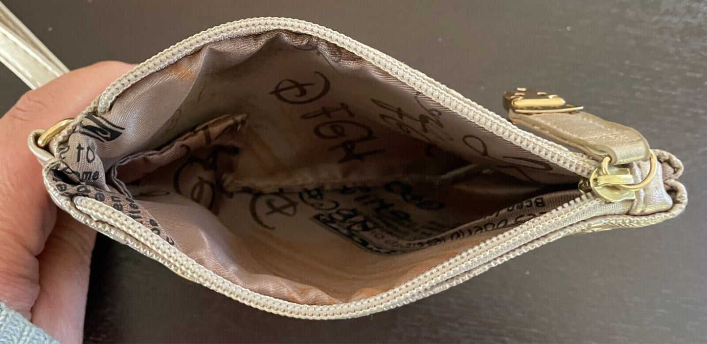 Champagne Pink Purse/Wristlet/Wallet/Small Clutch Bag Embossed PVC
