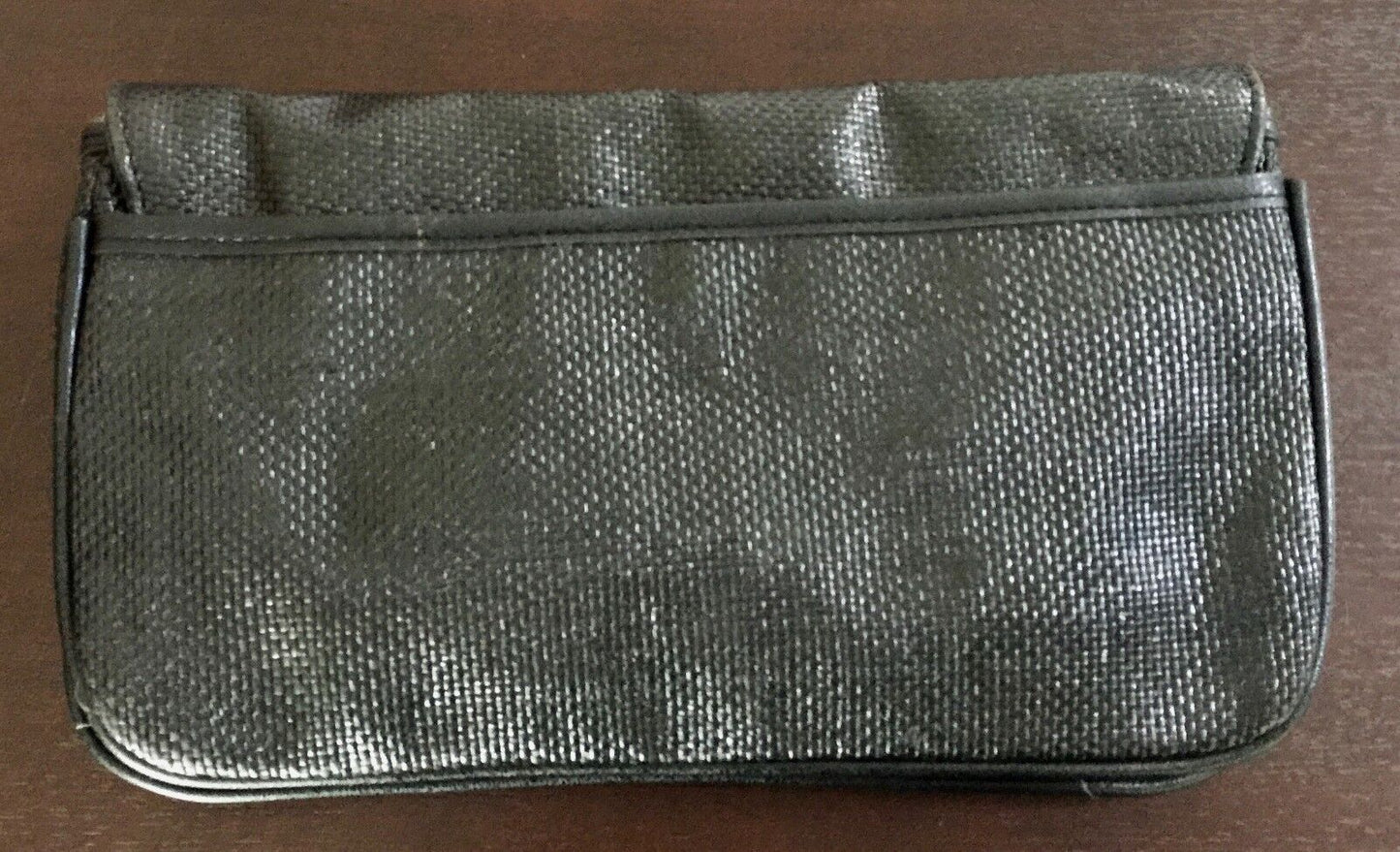 Vintage Envelope Clutch HandBag Black Woven Texture Shoulder Bag w Chain