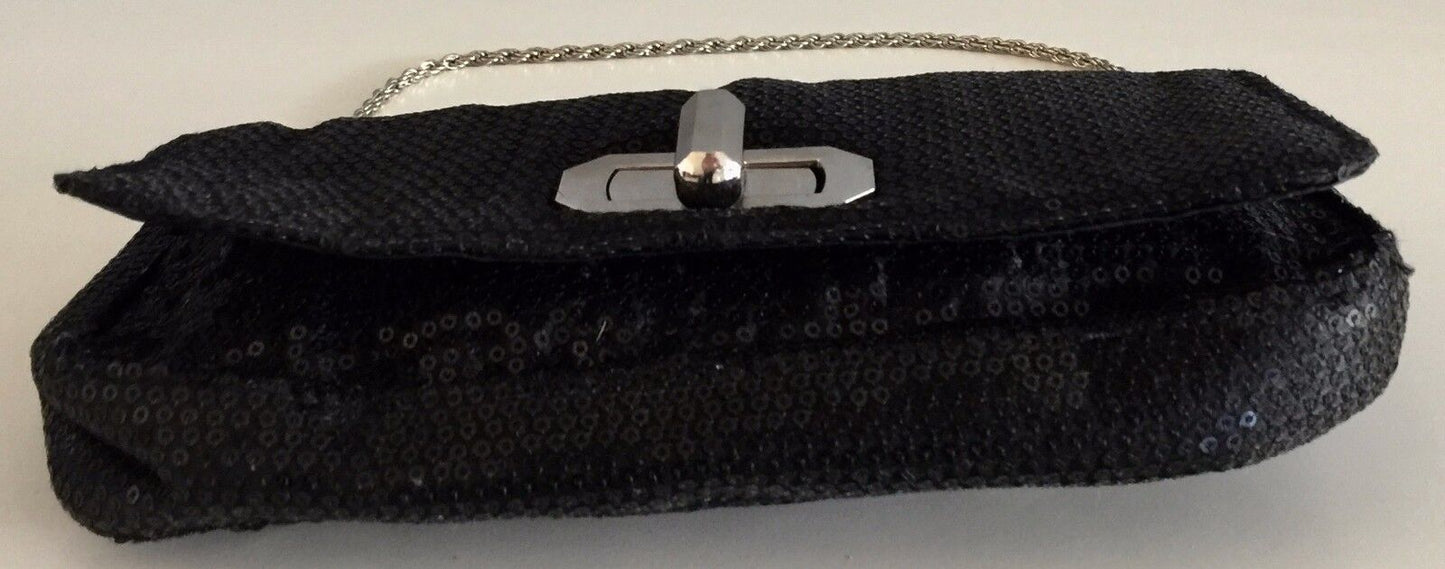 STRANDBAGS Black Sequin Evening Shoulder Bag Purse Ladies Handbag Retro