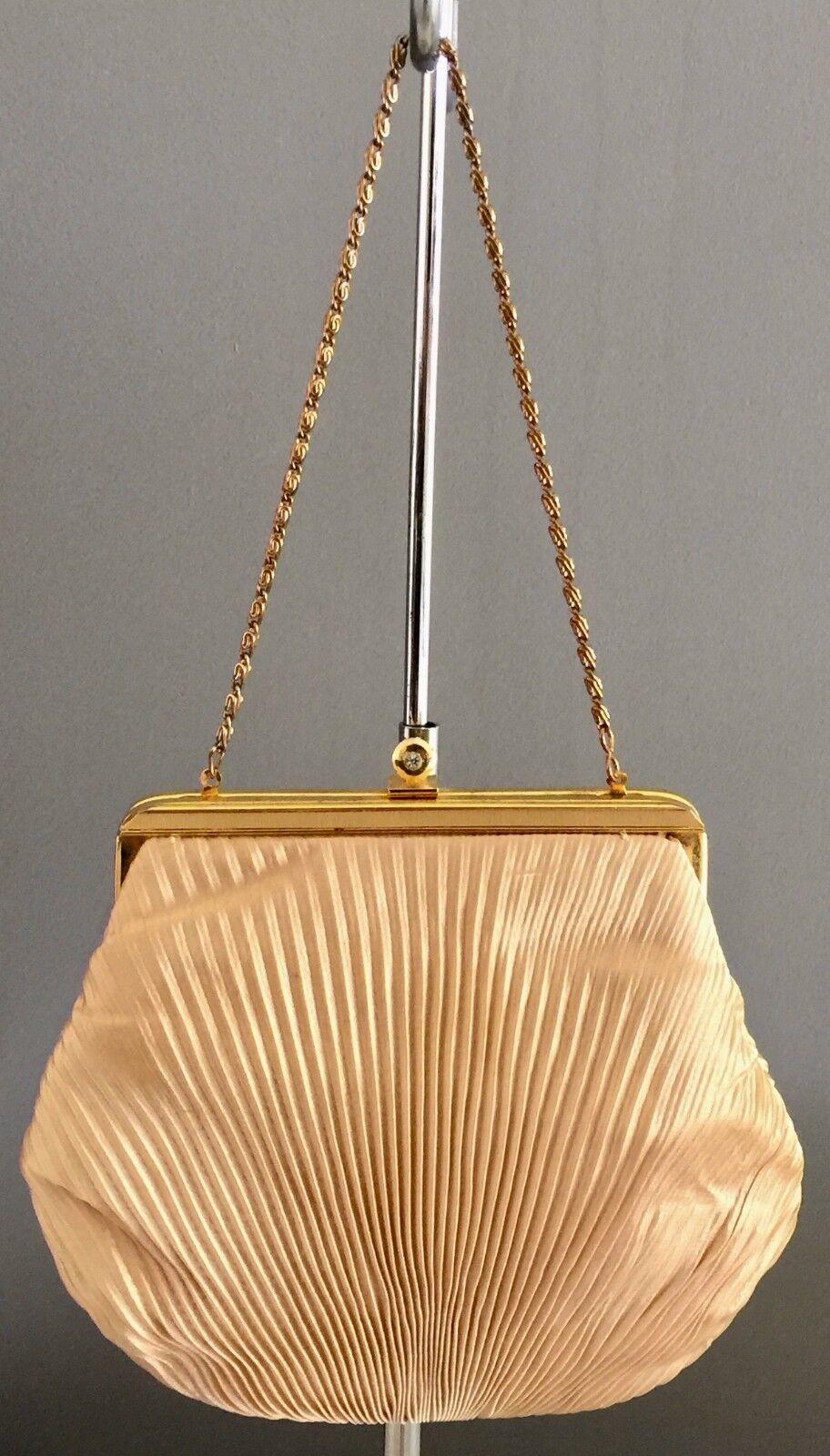 Vintage LIFINIA Gold Fabric Evening Frame Shoulder Bag Purse Ladies Handbag