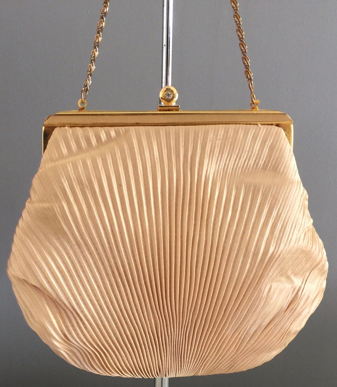 Vintage LIFINIA Gold Fabric Evening Frame Shoulder Bag Purse Ladies Handbag
