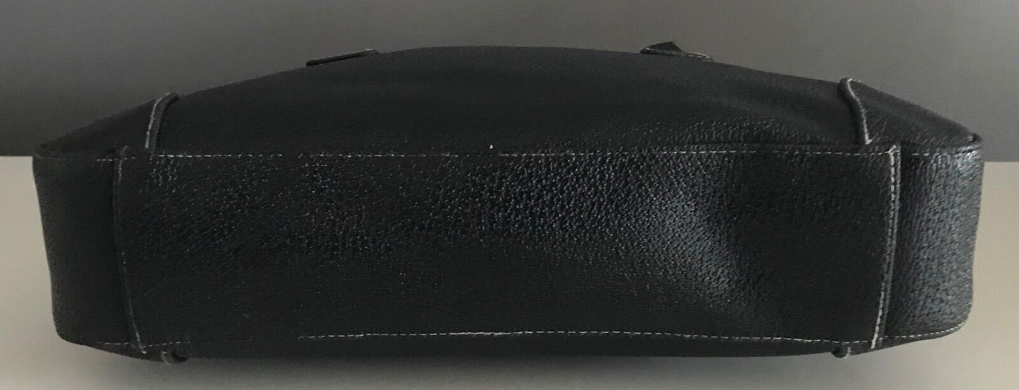 CELLINI Sport Pleather Handbag Black Grain Look Tote Handles Gorgeous