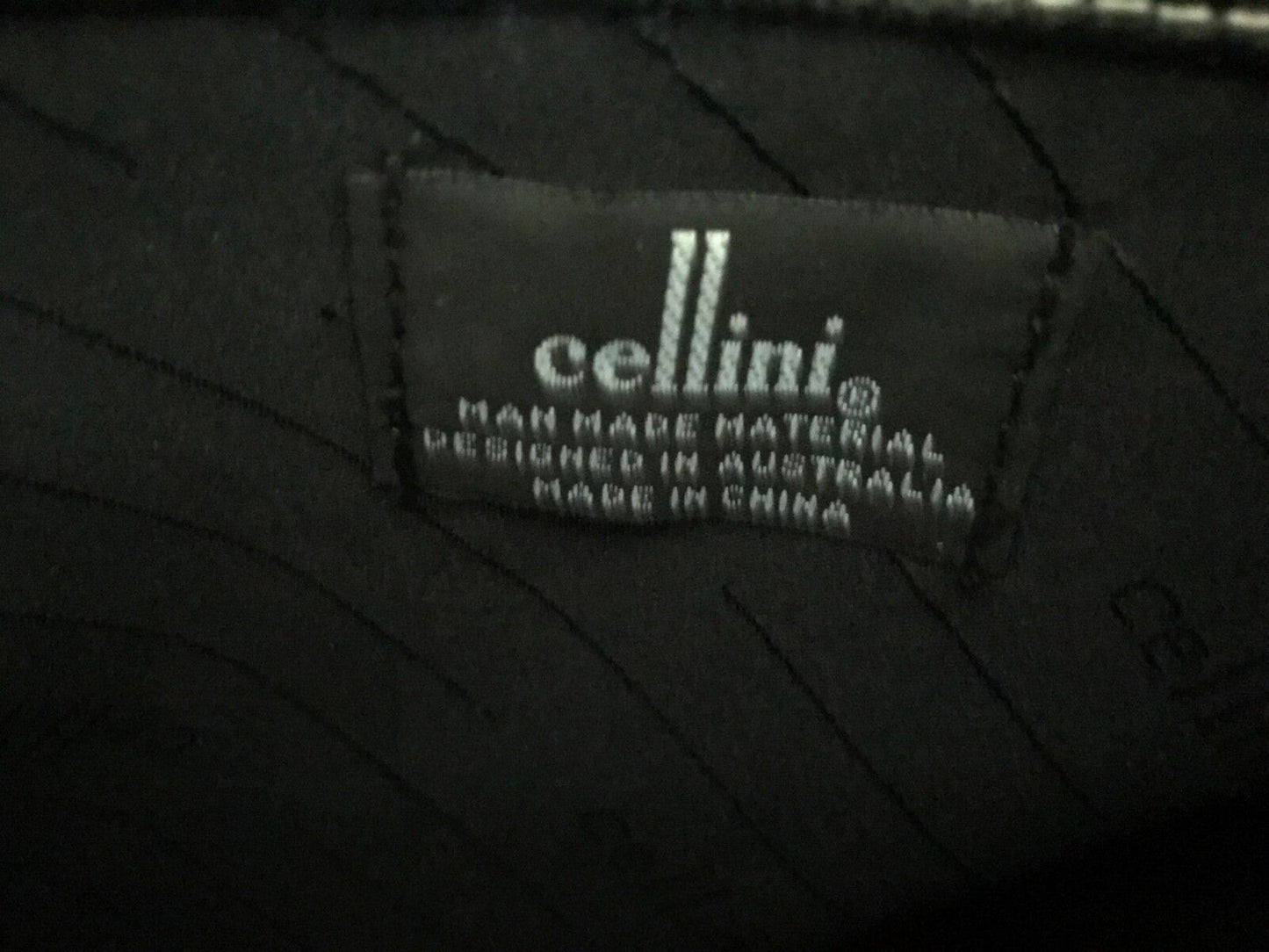 CELLINI Sport Pleather Handbag Black Grain Look Tote Handles Gorgeous