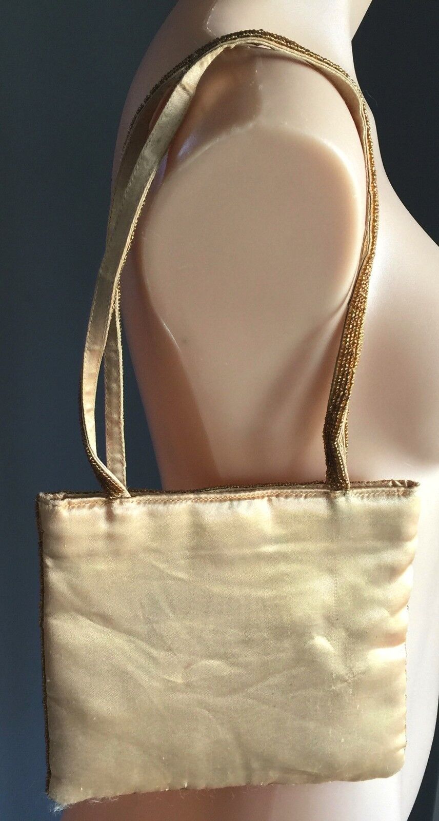 CONDURA Bag Handbag Small Gold Sequin & Beaded Evening Glamour Vintage