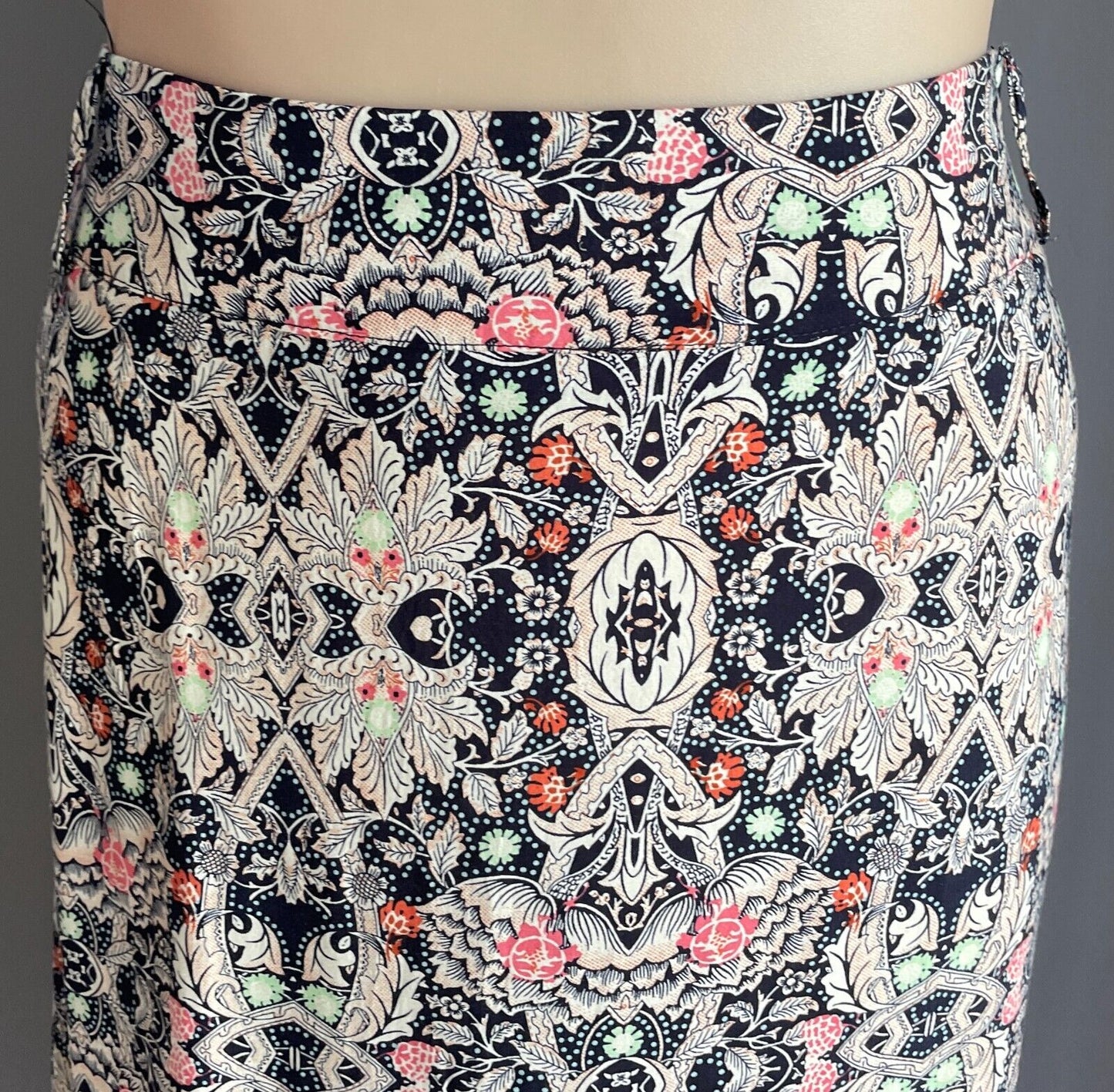 CKM CURVES Maxi Skirt Multicolour Floral Print A-Line Size 22 Viscose Fabric NEW