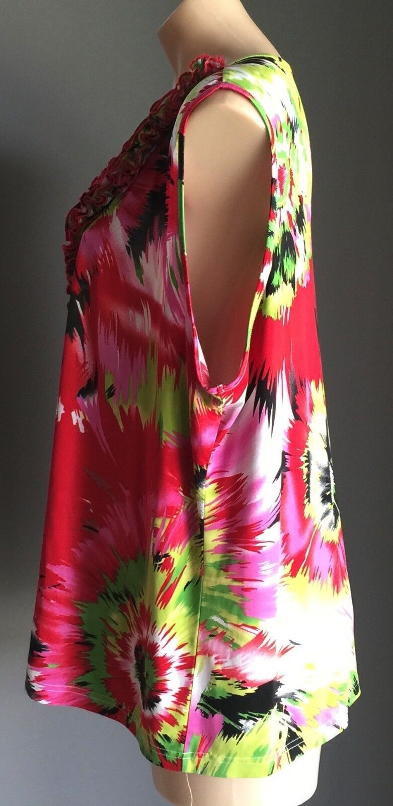 LRD Top Bright Multi Colour Stretch Sleeveless Blouse Plus Size 22  24