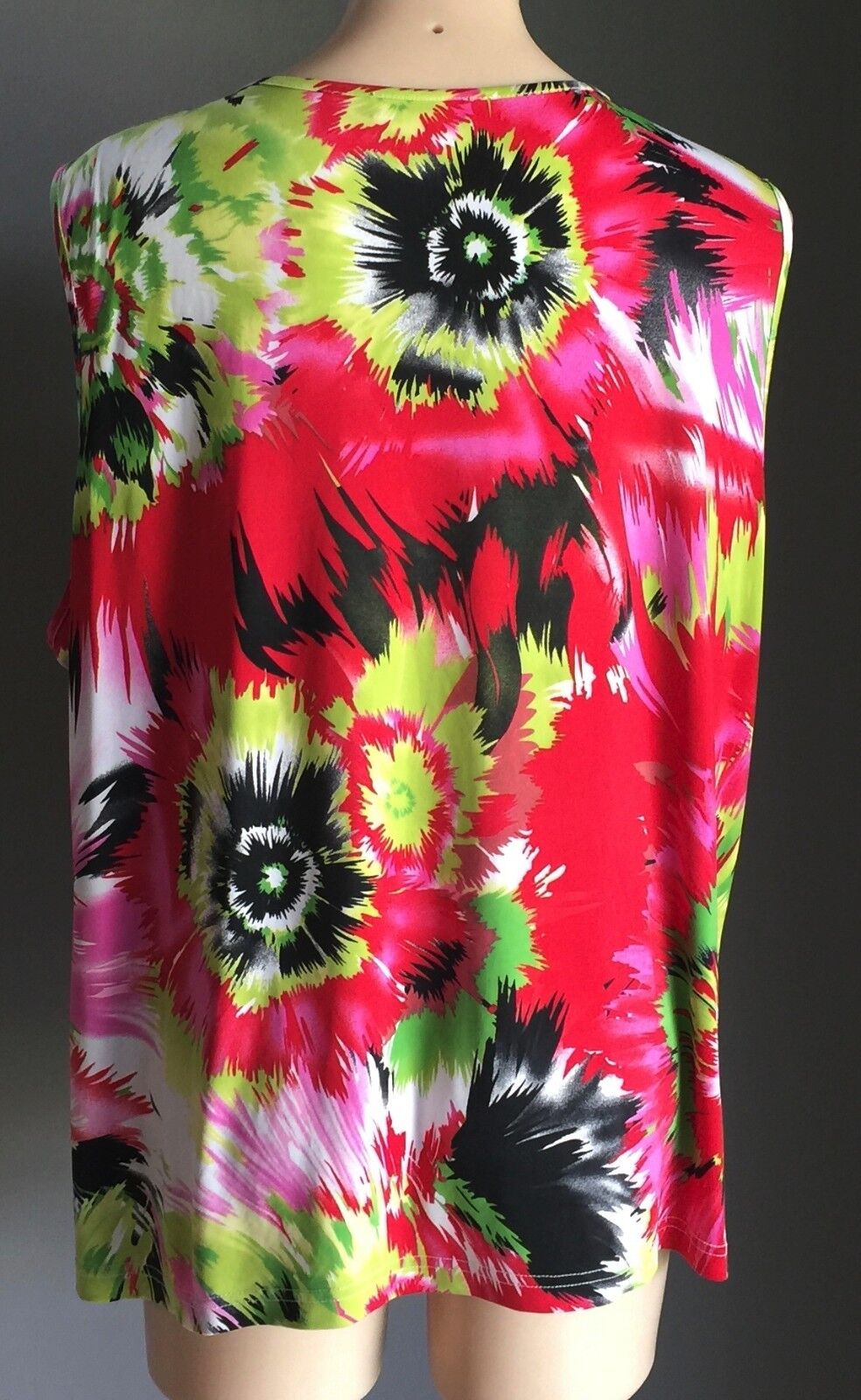 LRD Top Bright Multi Colour Stretch Sleeveless Blouse Plus Size 22  24