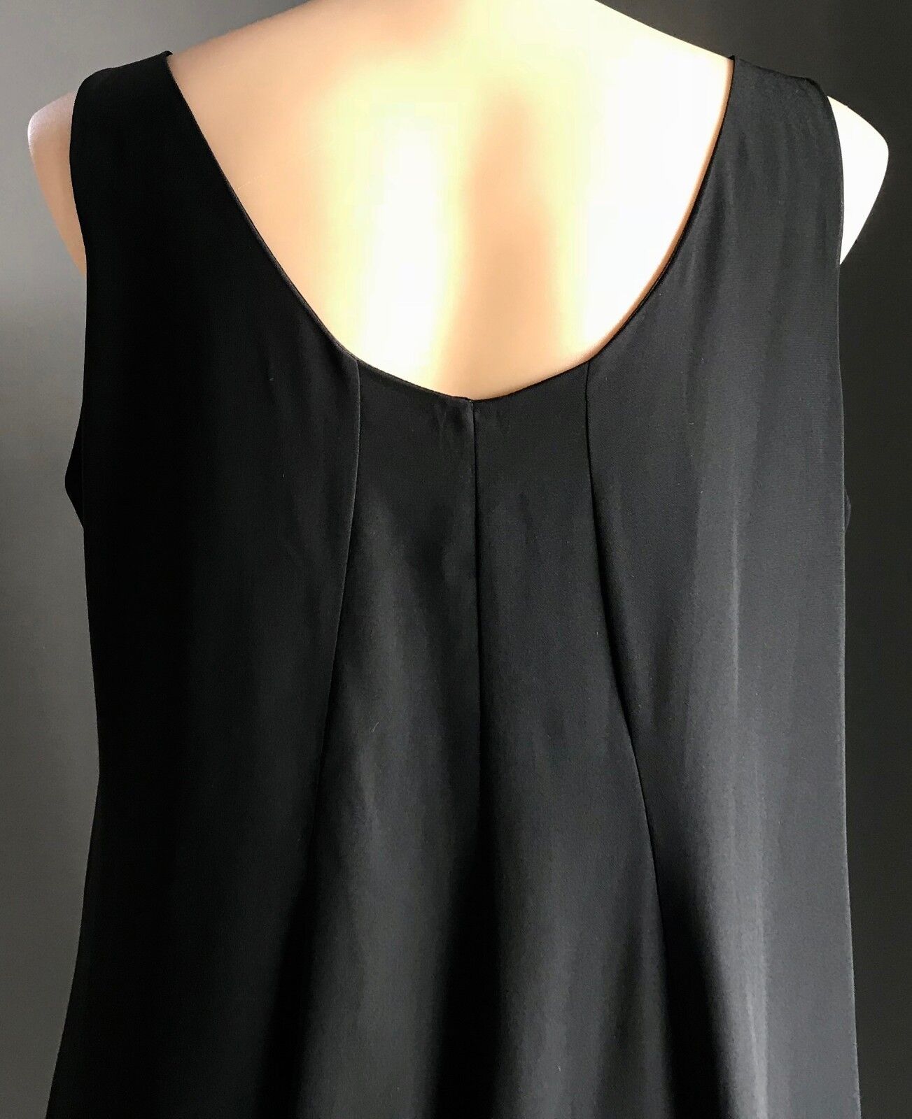 NOW PLUS A-Line Dress Ruffle Handkerchief Hem Black Sleeveless LBD Plus Size 22