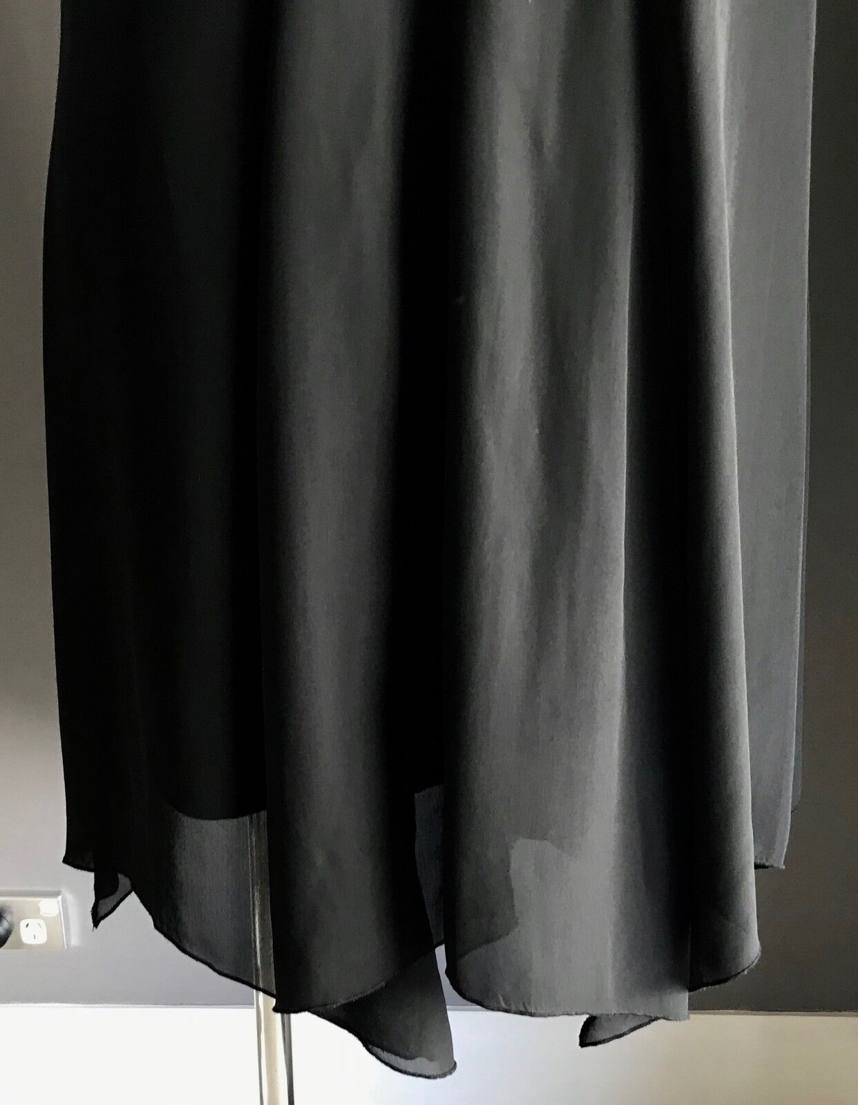 NOW PLUS A-Line Dress Ruffle Handkerchief Hem Black Sleeveless LBD Plus Size 22