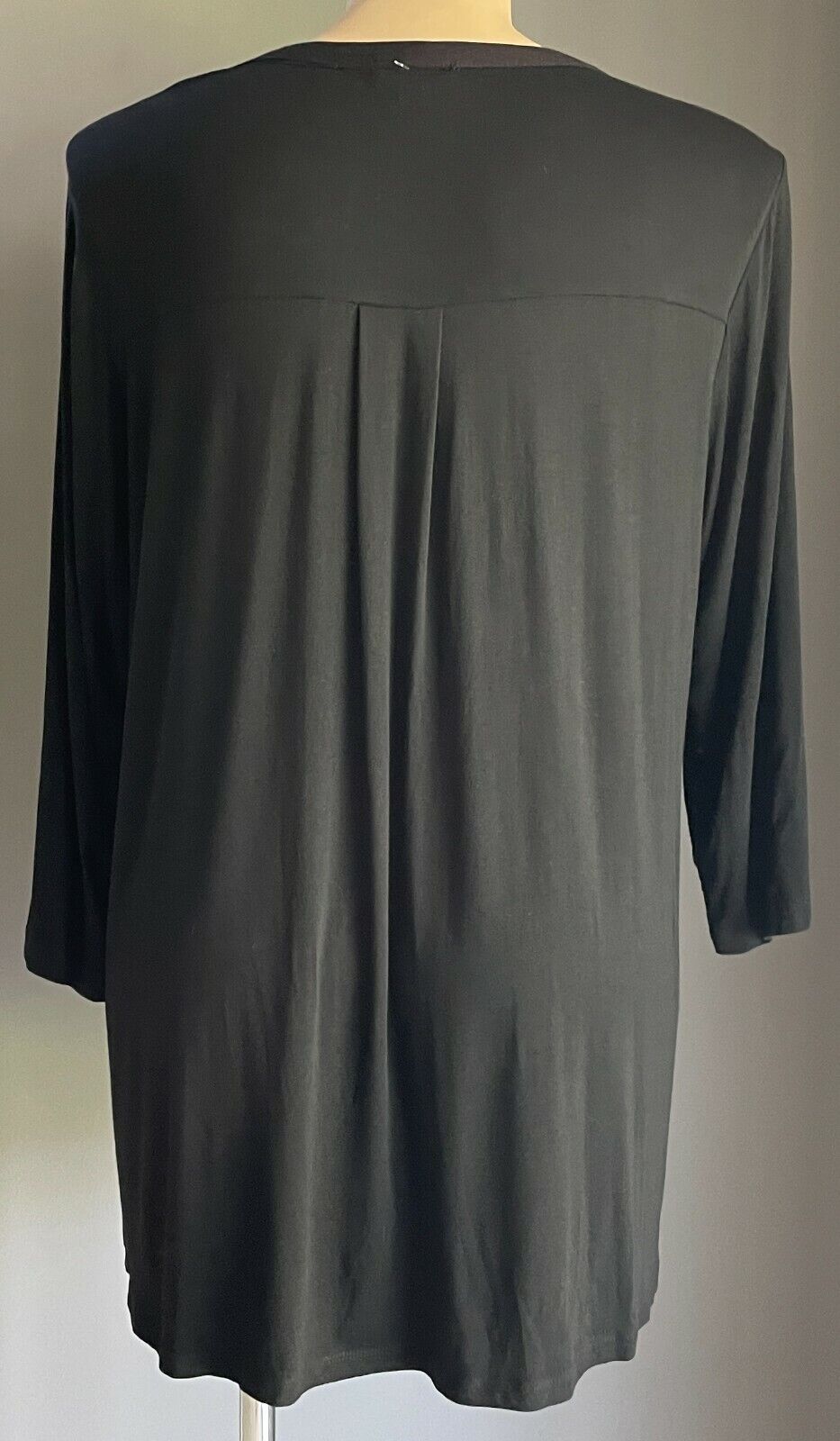 AUTOGRAPH Top 1/4 Zip Blouse White w Black Spot Print 3/4 Sleeve Plus Sz 22 NEW