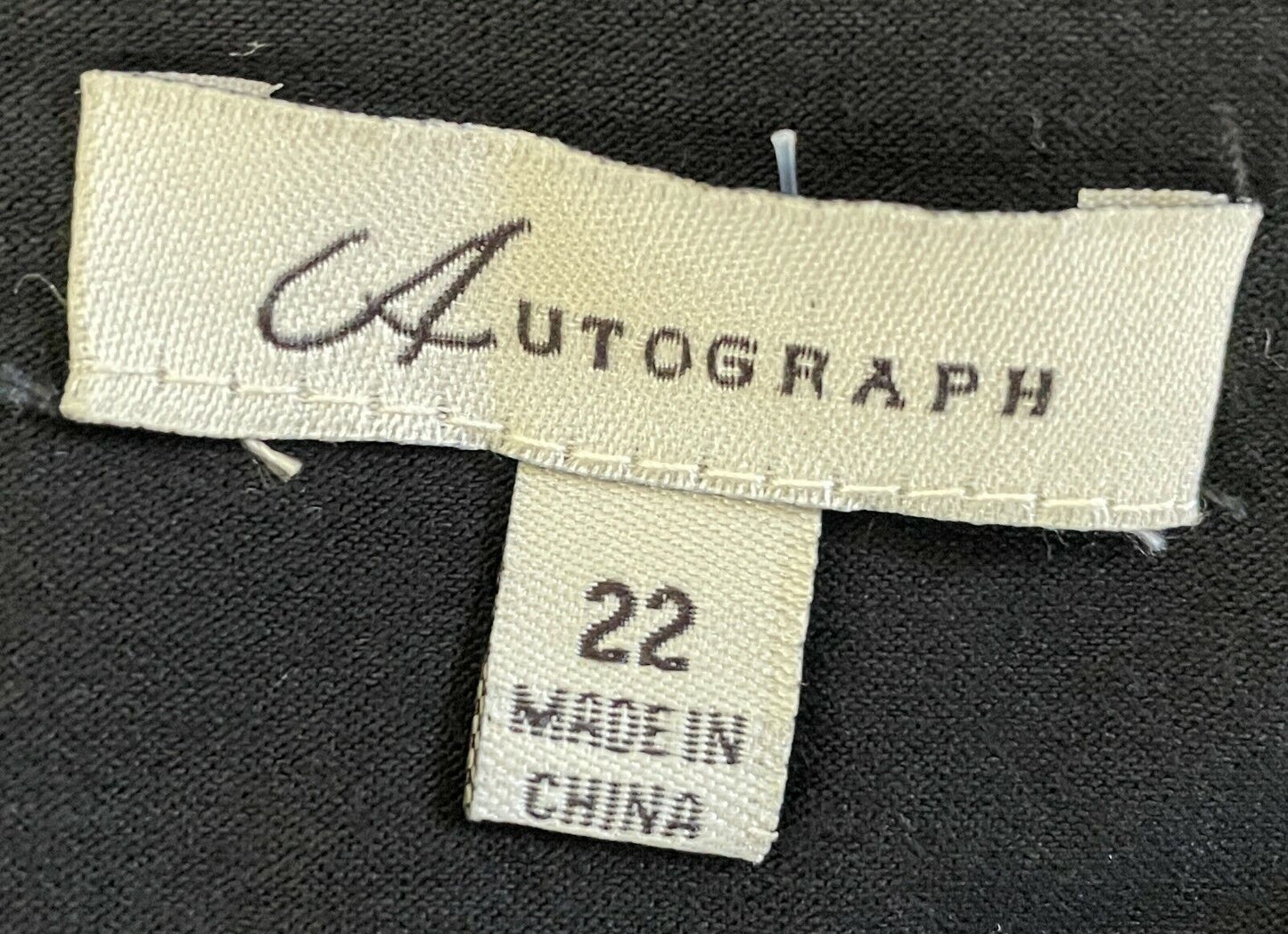 AUTOGRAPH Top 1/4 Zip Blouse White w Black Spot Print 3/4 Sleeve Plus Sz 22 NEW
