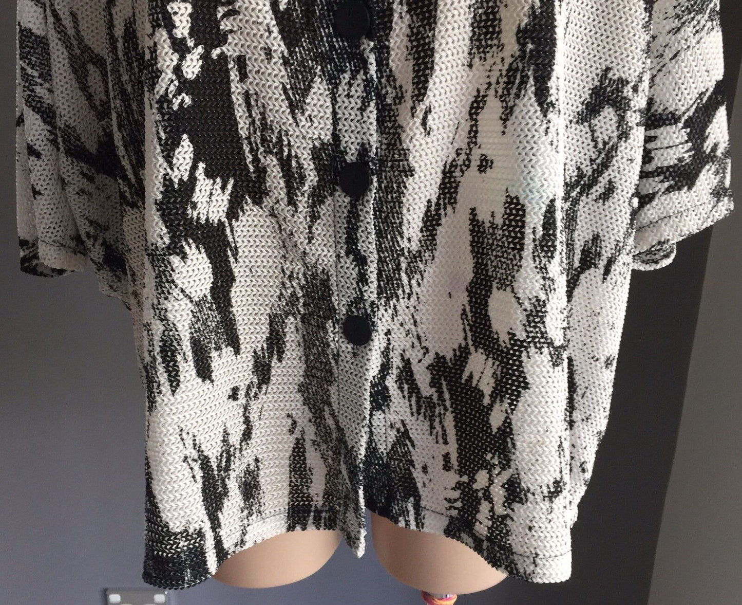 YOULIM DESIGN Australia Kimono Top White & Black Blouse Plus Size 20 22 NEW