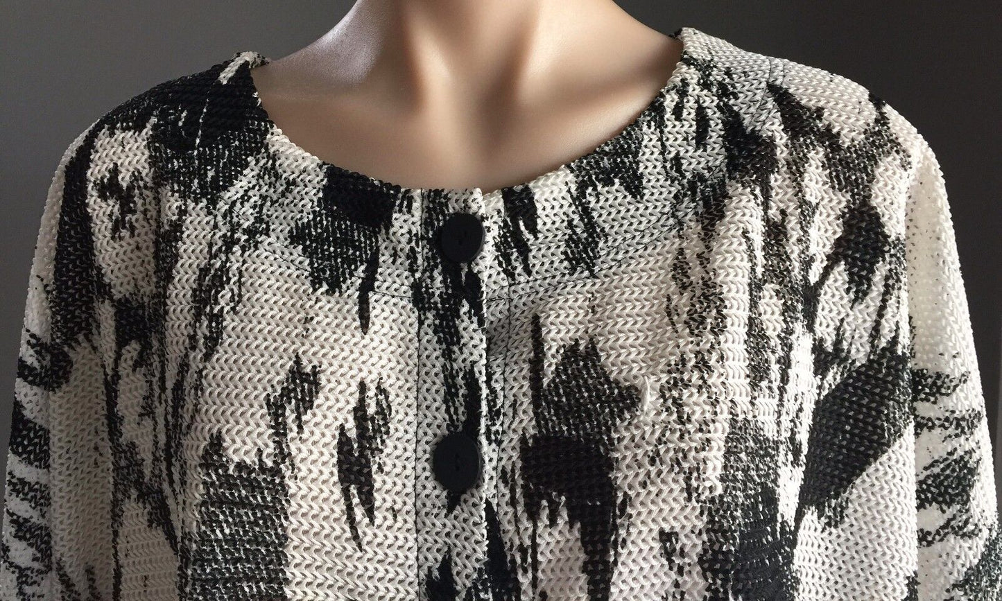YOULIM DESIGN Australia Kimono Top White & Black Blouse Plus Size 20 22 NEW