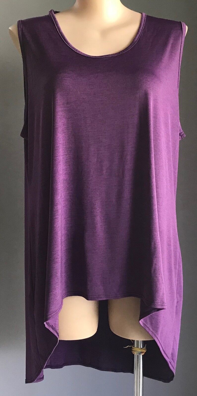 TAKING SHAPE TS Top Dip Hem Tunic Purple Marl Sleeveless Stretch Plus Size XL 24
