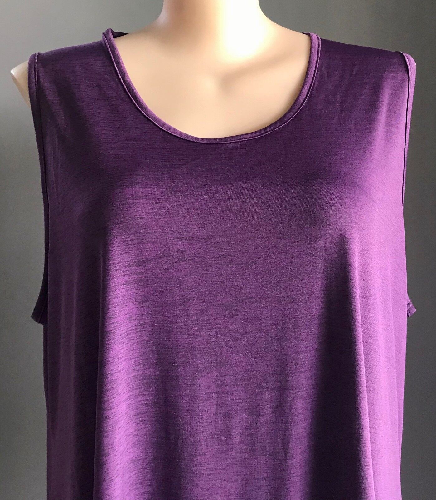 TAKING SHAPE TS Top Dip Hem Tunic Purple Marl Sleeveless Stretch Plus Size XL 24